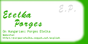 etelka porges business card